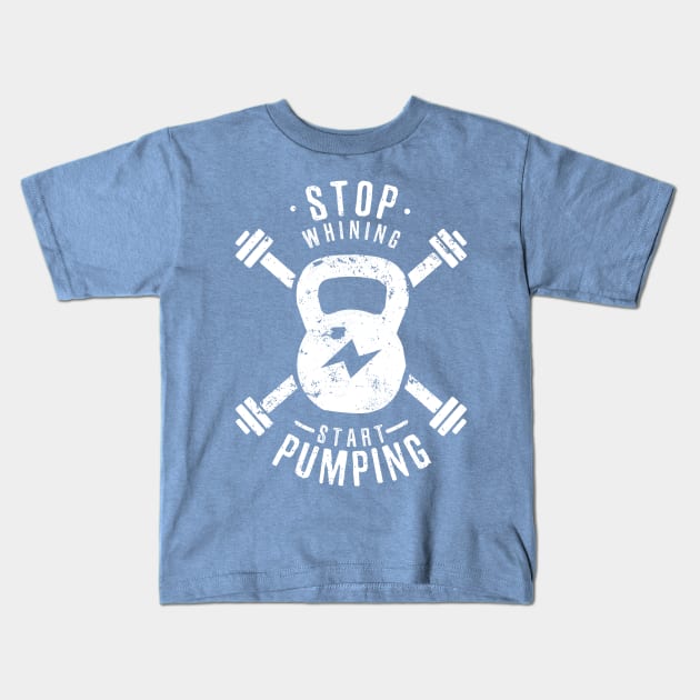 start pumping white Kids T-Shirt by sebstadraws